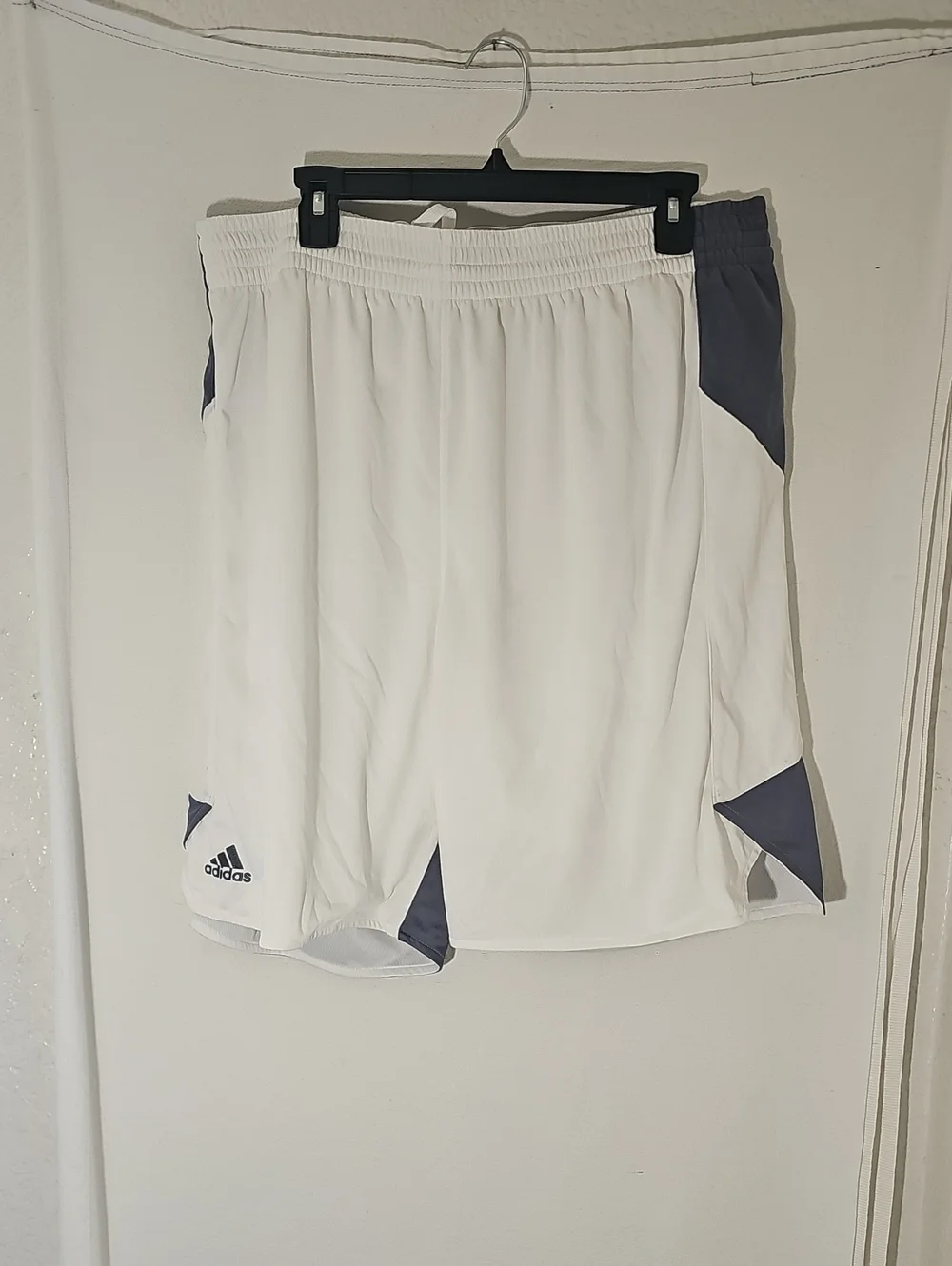 adidas Men’s White Athletic Shorts with Dark Gray Panels